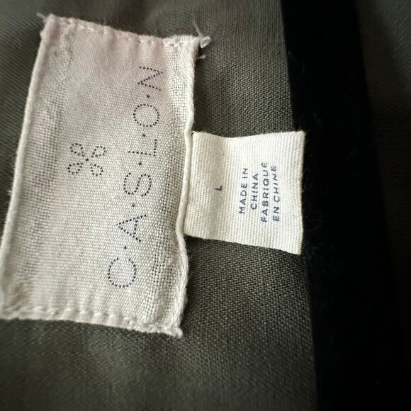 Caslon Women's Olive Green Cotton Blended Long Sleeves Utility Jacket Size Large - Picture 7 of 10